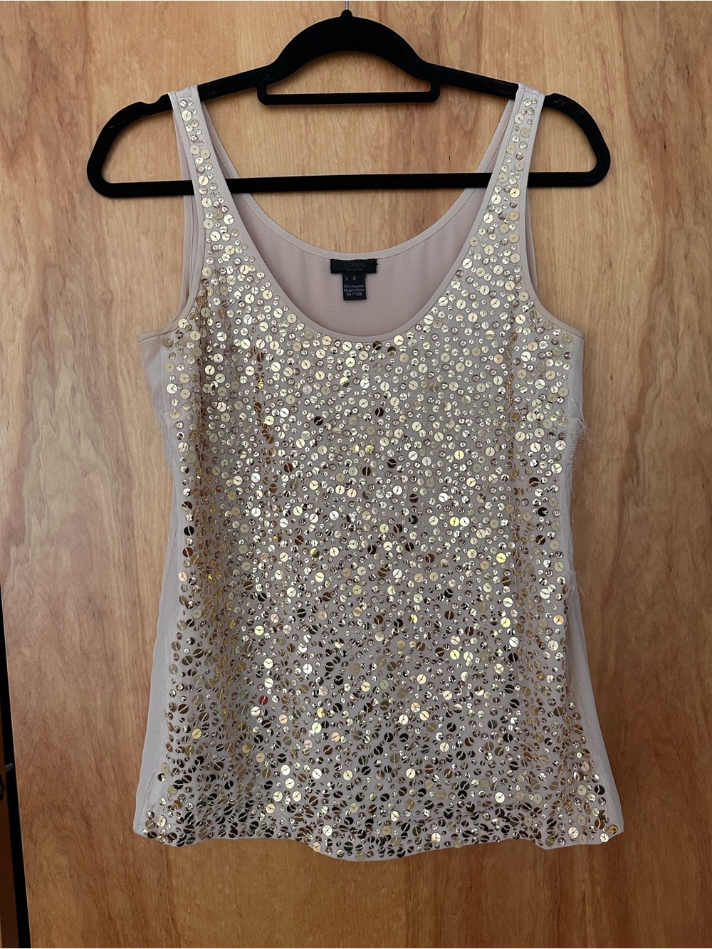 J. Crew Collection Gold Sequin Cream Sleeveless Camisole